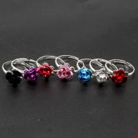 Zinc Alloy fingerring, Flower, Justerbar & Unisex, blandede farver, 20x20x3mm, 100pc'er/Bag, Solgt af Bag