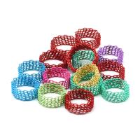 Zink Alloy Finger Ring, för kvinna, blandade färger, 20x20x3mm, 100PC/Bag, Säljs av Bag