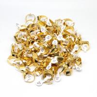 Zinc Alloy fingerring, med Resin, for kvinde & med rhinestone, gylden, 20x20x3mm, 100pc'er/Bag, Solgt af Bag