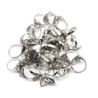 Sinc Alloy Finger Ring, do bhean, airgid, 20x20x3mm, 100ríomhairí pearsanta/Mála, Díolta De réir Mála