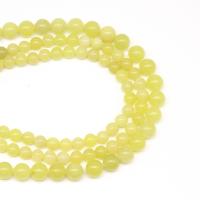 Jade Beads, Jade Lemon, Runde, du kan DIY & forskellig størrelse for valg, gul, Solgt Per 38 cm Strand