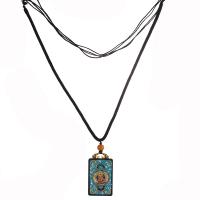 Bijoux Collier bouddhiste, black Sandalwood, avec Tissu en coton & laiton, rectangle, Vintage & style folk & unisexe & styles différents pour le choix, Vendu par Environ 20.4 pouce brin