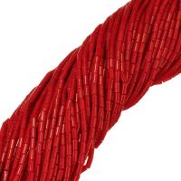 Grânulos corais naturais, Coral natural, Coluna, DIY, vermelho, 3x5mm, Buraco:Aprox 0.5mm, comprimento Aprox 16 inchaltura, 10vertentespraia/Lot, Aprox 75PCs/Strand, vendido por Lot