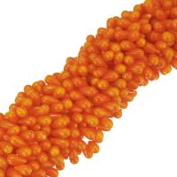 Abalorios de Coral, Coral natural, Gota, diverso tamaño para la opción, naranja rojizo, agujero:aproximado 0.5mm, Vendido para aproximado 16 Inch Sarta