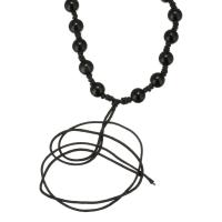 Corda Necklace Faisean, Obsidian, Inchoigeartaithe & unisex, dubh, 6mm, Fad Thart 21-28 Inse, Díolta De réir PC