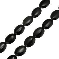 Sort obsidian perler, Oval, sort, 18x13x5.5mm, Hole:Ca. 1mm, Solgt Per Ca. 15.5 inch Strand