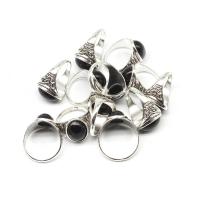 Zinklegierung Fingerring , mit Harz, unisex, Silberfarbe, 200x200x30mm, 100PCs/Tasche, verkauft von Tasche