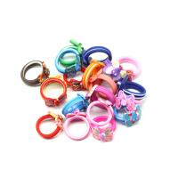 Children Finger Ring Resin Butterfly for children multi-colored Sold By Bag