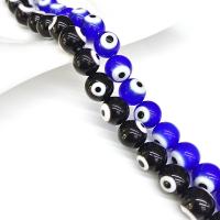 Evil Eye Χάντρες Lampwork, Γυάλινα, Γύρος, γυαλισμένο, DIY & διαφορετικό μέγεθος για την επιλογή, περισσότερα χρώματα για την επιλογή, Μήκος 38 cm, Sold Με τσάντα