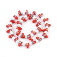 Raffineret Lampwork perler, Sokker, udskrivning, du kan DIY, flere farver til valg, 14x13mm, Hole:Ca. 1.5mm, 10pc'er/Bag, Solgt af Bag