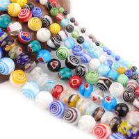 Millefiori Slice Lampwork Beads Round polished DIY 6mm Length 38 cm Sold By Bag