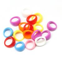 Resin fingerring, for kvinde, flerfarvede, 200x200x30mm, Hole:Ca. 1mm, 100pc'er/Bag, Solgt af Bag