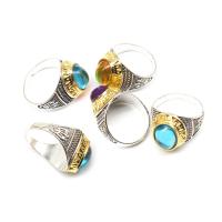 Zinc Alloy fingerring, med Resin, Unisex, blandede farver, 200x200x30mm, Hole:Ca. 1mm, 100pc'er/Bag, Solgt af Bag