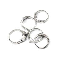 Bague en alliage de zinc, pour femme & avec strass, argent, 200x200x30mm, Trou:Environ 1mm, 100PC/sac, Vendu par sac