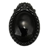 Schwarzer Obsidian Anhänger, geschnitzt, schwarz, 34x49x13mm, Bohrung:ca. 1mm, verkauft von PC