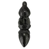 Schwarzer Obsidian Anhänger, schwarz, 15x55x14mm, Bohrung:ca. 1mm, verkauft von PC