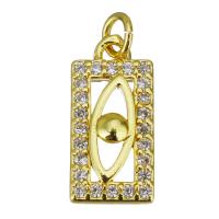 Cubic Zirconia Micro Pave Brass Pendant Rectangle gold color plated micro pave cubic zirconia & hollow Approx 2.5mm Sold By Lot