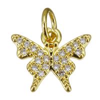 Cubic Zirconia Micro Pave Brass Pendant Butterfly gold color plated micro pave cubic zirconia Approx 3.5mm Sold By Lot