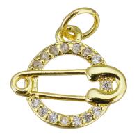 Cubic Zirconia Micro Pave Brass Pendant gold color plated micro pave cubic zirconia & hollow Approx 3.5mm Sold By Lot