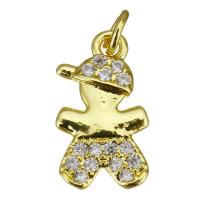 Cubic Zirconia Micro Pave Brass Pendant Boy gold color plated micro pave cubic zirconia Approx 2.5mm Sold By Lot