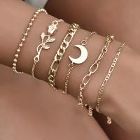 Sinc Alloy Bracelet, bracelet, plátáilte, 6 phíosa & do bhean, órga, Fad 33 cm, Díolta De réir Mála