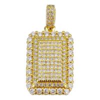 Cubic Zirconia Micro Pave Brass Pendant gold color plated micro pave cubic zirconia Approx 3.5mm Sold By Lot