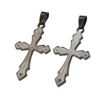 Nerezová ocel Cross Přívěsky, Nerez, Kříž, DIY, stříbro, 47x28x1mm, Prodáno By PC