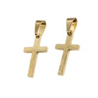 Nerūdijančio plieno Cross Pakabukai, Nerūdijantis plienas, Kirsti, Pasidaryk pats, aukso, 20x11x1mm, Pardavė PC