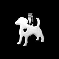 Roestvrij staal Animal Hangers, Hond, oorspronkelijke kleur, 20x25x1mm, Verkocht door PC