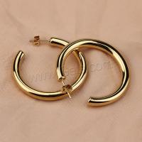 Mens Stainless Steel Hoop Earring, rustfrit stål ørering indlæg, forgyldt, forskellig størrelse for valg & for kvinde, flere farver til valg, Solgt af par