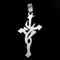 Nerezová ocel Cross Přívěsky, Nerez, Kříž, Původní barva, 44x26x1mm, Prodáno By PC