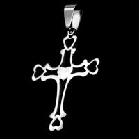 Nerezová ocel Cross Přívěsky, Nerez, Kříž, Původní barva, 36x26x1mm, Prodáno By PC