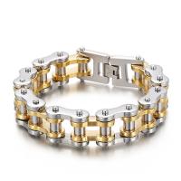 Titanium Staal Armband, mode sieraden & verschillende stijlen voor de keuze & voor de mens, goud, Verkocht door PC