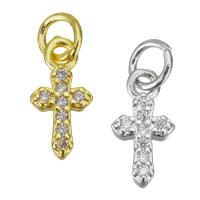 Cubic Zirconia Micro Pave Brass Pendant Cross plated micro pave cubic zirconia Approx 3.5mm Sold By Lot