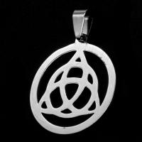 Stainless Steel Pendants Round original color Sold By PC