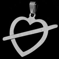 Rustfrit stål Heart Vedhæng, Stainless Steel, oprindelige farve, 33x43x1mm, Solgt af PC