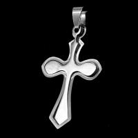 Nerezová ocel Cross Přívěsky, Nerez, Kříž, Původní barva, 40x26x1mm, Prodáno By PC