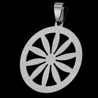 Stainless Steel Pendants Round original color Sold By PC