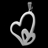 Rustfrit stål Heart Vedhæng, Stainless Steel, oprindelige farve, 33x33x1mm, Solgt af PC