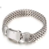 Rustfrit stål smykker Armbånd, Stainless Steel, mode smykker & mesh kæde & for mennesket, oprindelige farve, Solgt af PC