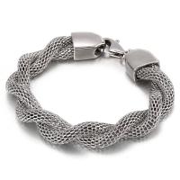 Roestvrij staal armbanden, geweven, mode sieraden & mesh-keten & voor de mens, oorspronkelijke kleur, Verkocht door PC