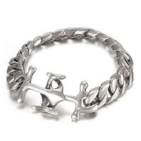 Stainless Steel Jewelry Bracelet fashion jewelry & curb chain & for man original color Sold By PC