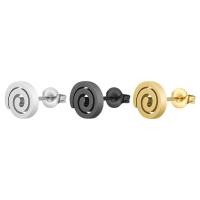 Titanium Stål Stud Earring, forgyldt, mode smykker & Unisex, flere farver til valg, 0.80x10x8mm, Solgt af PC