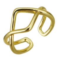 ottone Anelli Cuff, placcato color oro, Regolabile, 11mm, Misura:6, 20PC/lotto, Venduto da lotto