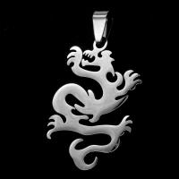 Acier inoxydable animaux Pendentifs, dragon, couleur originale, 37x26x1mm, Vendu par PC