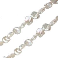 Mince kultivované sladkovodní perle, Sladkovodní Pearl, přírodní, bílý, 12-14mm, Otvor:Cca 0.8mm, Prodáno za Cca 15.5 inch Strand