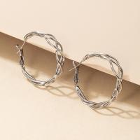 Zinc Alloy Hoop Earring, plated, mode sieraden & voor vrouw, oorspronkelijke kleur, Verkocht door pair