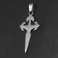 Nerezová ocel Cross Přívěsky, Nerez, Kříž, Původní barva, 45x24x1mm, Prodáno By PC