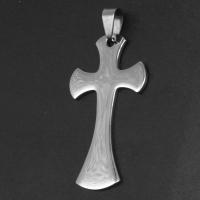 Nerezová ocel Cross Přívěsky, Nerez, Kříž, Původní barva, 46x26x1mm, Prodáno By PC