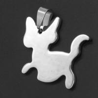 Rustfrit stål Animal Pendler, Stainless Steel, oprindelige farve, 30x33x1mm, Solgt af PC